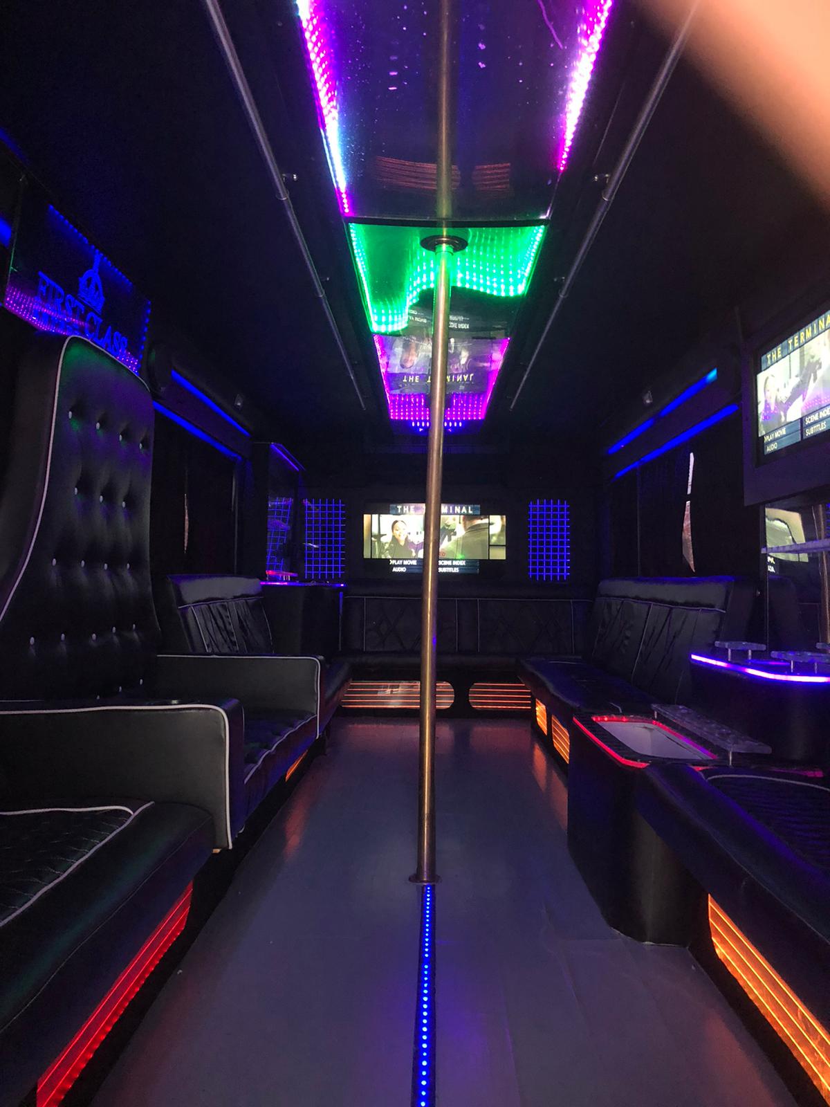 Group party-bus interior