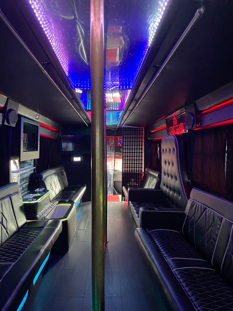 Luxury party bus interior